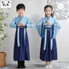 Palco desgaste hanfu meninos menina tradicional chinês vestido escola roupas estilo antigo desempenho das crianças estudantes vermelho moderno crianças