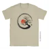 Homens camisetas Enso Círculo e Árvore Bonsai em T-shirt de Lona para Homens Vintage Algodão Puro Tees Crewneck Clássico Manga Curta Camiseta Tops