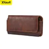 Cell Phone Pouches Universal Leather Men Waist Bag For 15 14 13 12 Pro Max Galaxy S23 S22 Mobile Phone Belt Clip Cases YQ240131