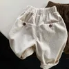 Broeken Herfst Kinderen Casual Corduroy Broek Meisje Babymode Effen Eenvoudige Wijde Pijpen Jongen Baby Katoen Losse Zakken