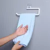 Kitchen Storage Paper Roll Holder Shelf Multifunction Wall Mounted Towel Hanger With Long Bar Hanging Cabinet Toilet Home Rack