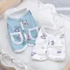 Dog Apparel Cute Full Print Bear Vest Summer Blue Clothes Than Two-foot Comfortable Soft Pet Clothing