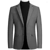 Mäns kostymer Wool Blazers Bussiness Suit Jacket Overdimensionerade solida två knappar Toppar Casual Autumn Men Clothes Wedding Coat 4xl