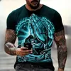 Camisetas para hombres Cristianismo rezar camisetas Moda 3D Jesús impresión camiseta para hombres Casual O-cuello de gran tamaño Tops de manga corta Ropa vintage