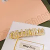 Coix de cheveux pour femmes Barrettes de luxe Miuimiui Blamps Lettre eau Diamond Gold Clip Clipt End Unique Design Fashionable Bang Spring Clip Hair Ornement Clip Clip