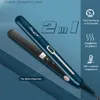 Hårtorkar Mini Flat Iron Electric Hair Artant Temperatur Hårvakt Bärbar Curling Rätt ut med dubbla användningsverktyg Q240131