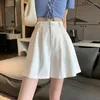 Women's Shorts Rimocy Korean Style Wide Leg Women 2024 Summer Loose High Waist Short Pants Woman Back Elastic All Match Female