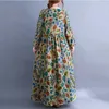 Robes décontractées Anteef manches longues coton vintage floral pour femmes lâche femme été printemps automne robe vêtements élégants 2024