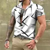 Chemises décontractées pour hommes Luxe à manches courtes baroque de haute qualité chemise hawaïenne pour hommes 3D imprimé T-shirt à rayures vêtements d'été 2024