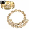 Hip Hop Iced Out Miami Baguette 16MM Big Box Fermoir Colliers Cubains Plaqué Zircone Cubique Colliers Bracelets Pour Bijoux Pour Hommes2987