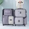 Förvaringspåsar 1/6/7st Set resväska stor kapacitet resväska bagagekläder sorterar arrangör påse fodral skor förpackning kub