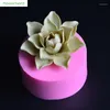 Moldes de cozimento 3D Molde de lótus branco grande rosa silicone bolo ferramentas de decoração casamento flor açúcar vela sabão artesanal artesanato