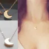 Nowa moda damska biżuteria księżyc srebrny złoto długi naszyjnik w łańcuch stałym naszyjnik wisiorka1305l