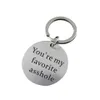 PIXNOR You're My Favorite Asshole Key Chain Stainless Steel Keyring Funny Keychain for Boyfriend Husband Valentine's Gifts299z