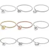 Moments Lock Your Promise Regal Heart Signature Padlock Bracelet Fit Fashion 925 Sterling Silver Bangle Bead Charm DIY Jewelry307O