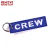 Keychains 3 PCS/LOT Blue Crew Keychain For Motorcycle Llaveros Luggage Tag Embroidery Key Chain Fashion Jewelry Wholesale