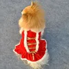 犬のアパレルクリスマスドレス冬のペット服クリスマスコスチュームヨーキーチワワ猫ドレス服