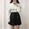 Spring Women's Cute Sweet Vintage Ruffled Tops s Button Elegant Formal Shirts Blouses White 1 240129