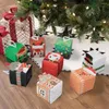 Christmas Decorations 10pcs Gift Boxes Chocolate Candy Cookie Packaging Box Bag Party For Home Navidad Year 2024