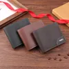 Plånböcker klassiska korta pu läder män affärsfällbara pengar klipp bärbara mynt handväska manliga enkla kredit -id -kort hållare väska