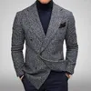 Ternos masculinos elegantes homens casuais blazer outono inverno cor sólida lavável estilo britânico terno grosso casaco vestir