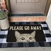 Tapis Go Away Paillasson Chat Drôle Pattes Noires Paillasson Extérieur Mignon Animal De Compagnie Profil Bas Durable Tapis De Bienvenue Entrée Porche Décor