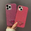 IPhone 14 13 Pro Max Case Designer Phone Cases pour 12 11 XS XR 8 7 15 Plus Luxe PU Faux Crocodile Cuir Mobile Cell Back Bumper Covers CYG24013004-5