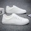 Mannen Witte Sneakers Lente Mode Koreaanse Stijl Ronde Kop Lace Up Casual Outdoor Lopen Platte Schoenen Zapatillas De Deporte 240125