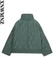 Kvinnors dike rockar xnwmnz Kvinnor Fashion Autumn Winter Parka Coat Loose Stand Coll Pocket Padded Parkas Female Green Jacket Varmt kläder