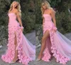 Vestidos de noite de flores rosa de rosa