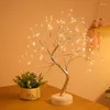 Nocne światła LED Birch Tabletop Bonsai Tree Light Mini Christmas Lampa 8Modes USB/Bateria Pokój nocny dekoracyjne wróżki nocne