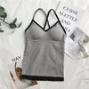 Women's Tanks Crop Top Sexy Women Built In Bra Padded Tank Female Breathable Fitness Camisole Tops Solid Slim Summer 2024 Vest Singlet