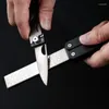 Autres accessoires de couteaux Double face plié aiguiseur de poche diamant pierre à aiguiser outils de cuisine ménage