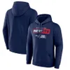 New England''Patriots''Men Navy Sideline Club Performance com capuz com zíper completo