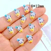 Hobbygereedschappen 50 stuks schattige mini hars 8 12 mm cartoon eend platte achterkant ornament sieraden maken manicure hairwear accessoires