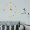 Wall Clocks DIY Clock 40cm/16'' Frameless Modern 3D Mirror Sticker For Home Office El Restaurant School Decoration