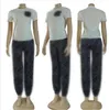 Tute casual da donna Designer 2 pezzi Set t-shirt a maniche corte + pantaloni stampati classici pantaloni bianchi sexy legging pantaloni