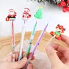 6/56pcs Śliczne świąteczne ostrzenie za darmo ołówek kawaii kreskówka Snowmen Santa Elk Student Build Block Pencil School School School School 240122