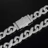 Fashion Design Wide Iced Out Moissanite Diamond Sier Cuban Cuban Link Chain Collier Disponible au prix de gros