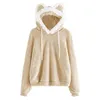Women's Hoodies Women Sweatshirts Fuzzy Fleece Sweatshirt Kawaii Anime Cute Ear Long Sleeve Causal Top Furry Loose Y2k