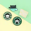 Brooches Creative Cartoon Combination I Love Coffee Badge Cute Cat Book Astronaut Enamel Brooch Personality Fashion Jewelry Gift