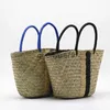 Totes Waterweed portable straw woven bag blue black woven bagH24131