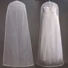 Illusion White Crystal Gaze Wedding Dress Dust Cover Lång bröllopsklänning Dammtät andas transparent