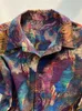 Women's Blouses Unisex Watercolor Painting Halo Dyeing Silk Blend Shirt Women And Men Fashion Turn-Down Collar Blouse Top