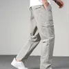 Pantalon pour hommes grand décontracté pour les hommes au printemps et en automne saison mince graisse lâche élastique tube droit élargi