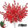 Kwiaty dekoracyjne 3-10pcs symulacja świąteczna jagoda 12 jagód sztuczne kwiaty owocowe rośliny wiśniowe domowe dekoracja