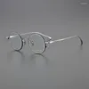 Solglasögon ramar vintage ren titanglasögon ram män runt lyx varumärke recept myopia glasögon kvinnor 2024 retro glasögon