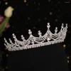 Accesorios para el cabello, diadema barroca para novia, aro de princesa, coronas nupciales, Tiara de diamantes, joyería de moda, Tiaras de estilo coreano