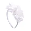 Accessoires pour cheveux 3.7 pouces, bandeau doux à fleurs en soie pour filles, bandeau solide, chouchous faits à la main, couvre-chef Boutique