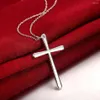 Pendant Necklaces Lekani Arrival Cool Girl Simple Cross 925 Sterling Silver Fine Jewelry Clavicle Chain N425220B